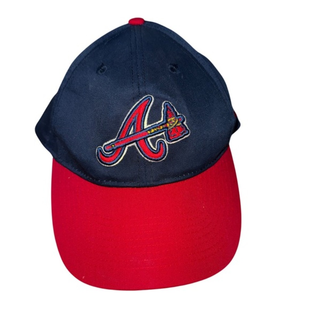 Atlanta Braves Hat Kids Youth Pre-Owned Baseball Cap Navy/Red Adjustable MLB‎